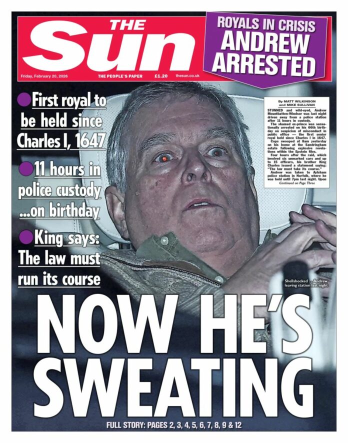 صحيفة اليوم العمانية - “الأمير المنبوذ في الزنزانة”.. الصحافة البريطانية توثق “السقوط المروع” للأمير أندرو