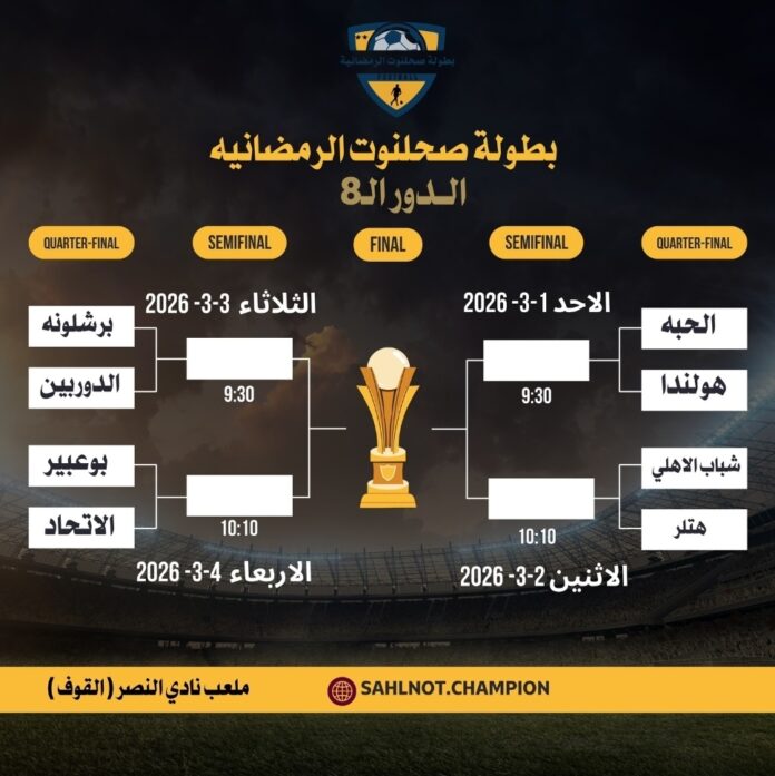 صحيفة اليوم العمانية - بملعب نادي النصر.. صراع “الكبار” يتجدد في دور الثمانية لبطولة صحلنوت الرمضانية